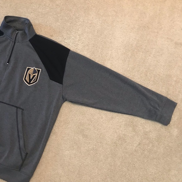 Majestic NHL Vegas Golden Knights Hockey Sweatshirt Sweater Mens 2XL Quarter Zip - Picture 8 of 9